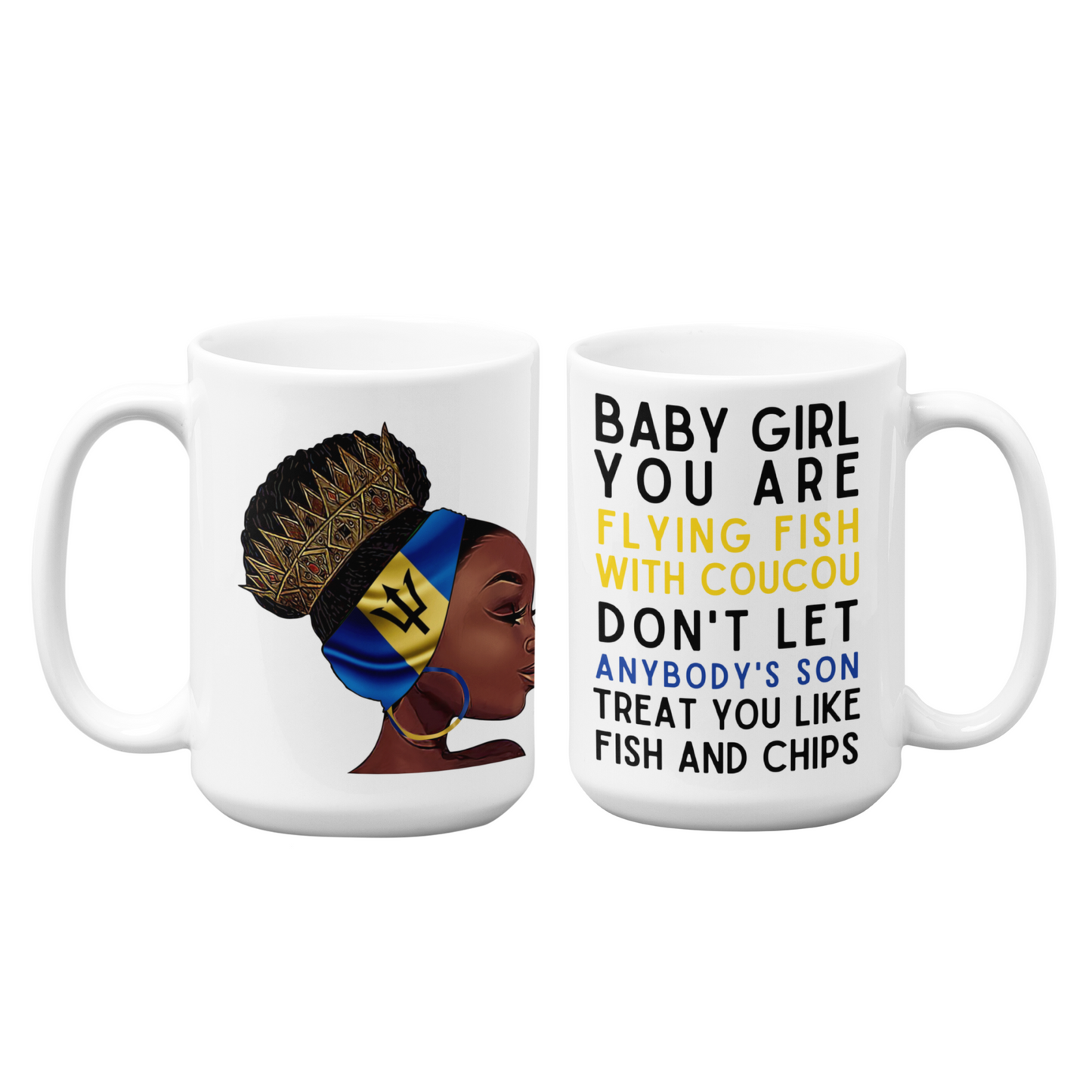 Bajan Mug | 15oz High-Quality Ceramic | Flying Fish